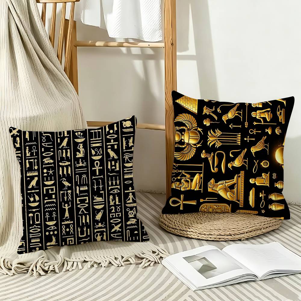 Home Textiles Egypt - Poszewka na poduszkę z nadrukiem hieroglifów