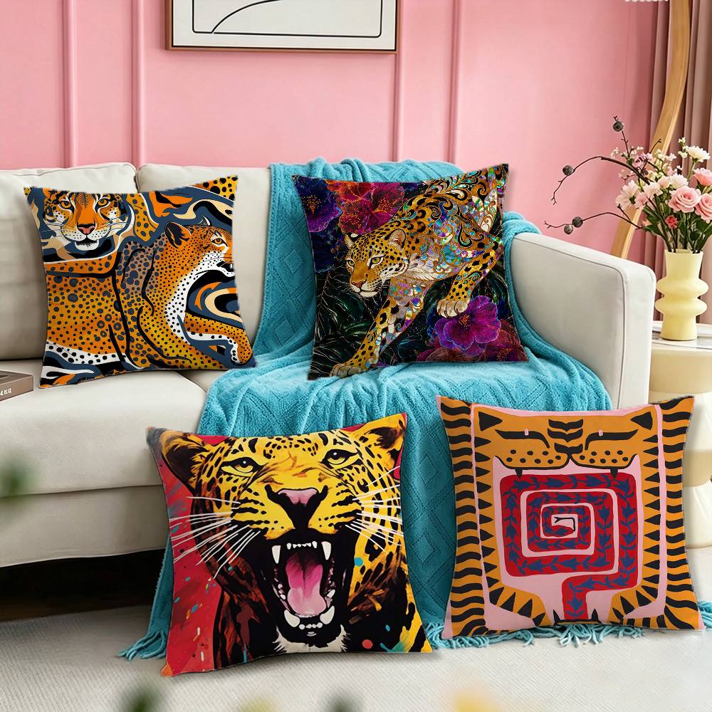 Home Textiles Egypt - Egipt Kolorowy Abstrakcyjny Tygrys i Leopard