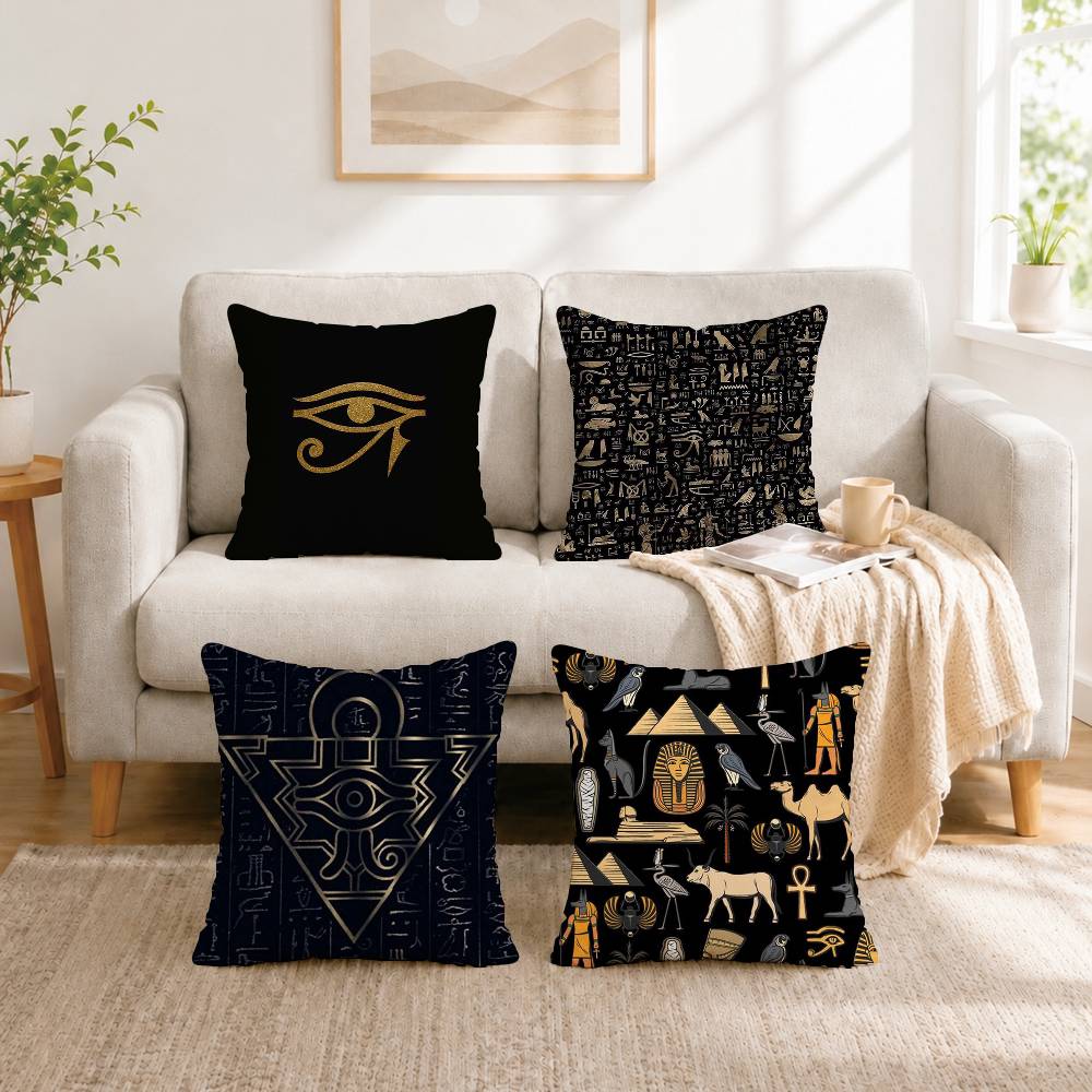 Home Textiles Egypt - Poszewka na poduszkę z hieroglifami starożytnego